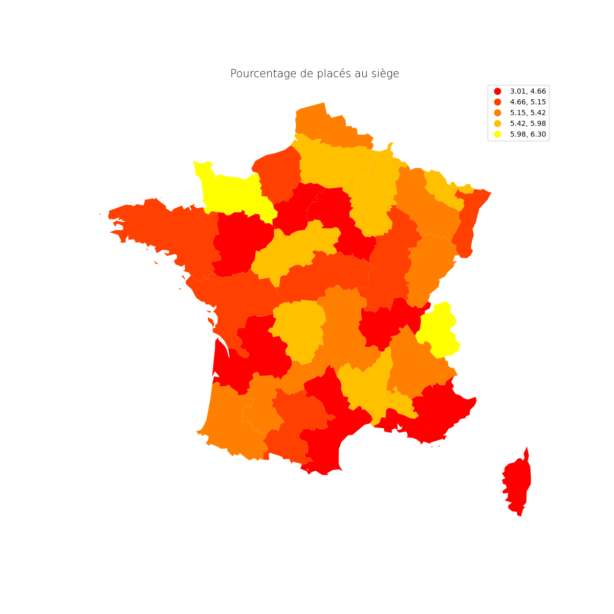 Pourcentage de placés (siège)