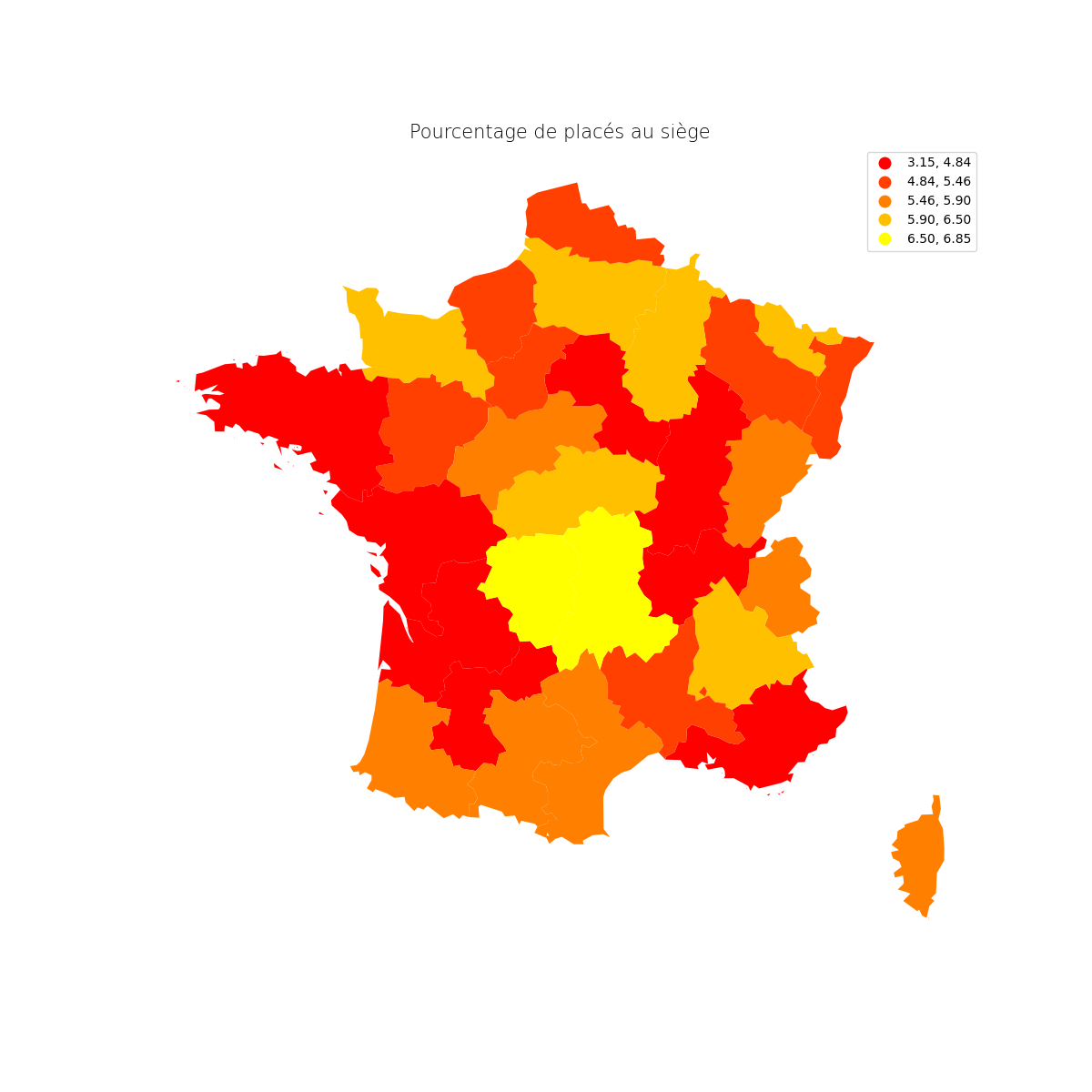 Pourcentage de placés (siège)
